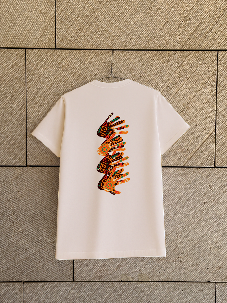 The Spirit ā Half over-sized Cotton T-Shirt with a Heritage-Inspired Design