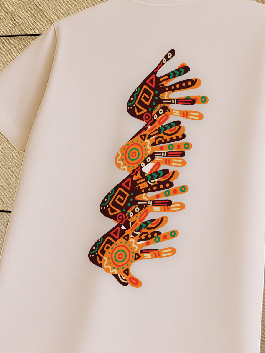 The Spirit ā Half over-sized Cotton T-Shirt with a Heritage-Inspired Design